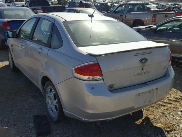 1FAHP35N88W247219 - 2008 FORD FOCUS SE SILVER photo 3