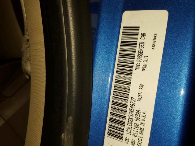 1C3LC66K37N548737 - 2007 CHRYSLER SEBRING LI BLUE photo 10