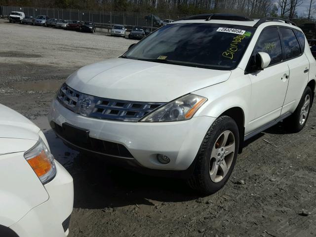 JN8AZ08W34W307799 - 2004 NISSAN MURANO SL WHITE photo 2