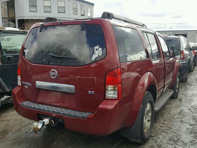 5N1AR18W45C701263 - 2005 NISSAN PATHFINDER RED photo 4