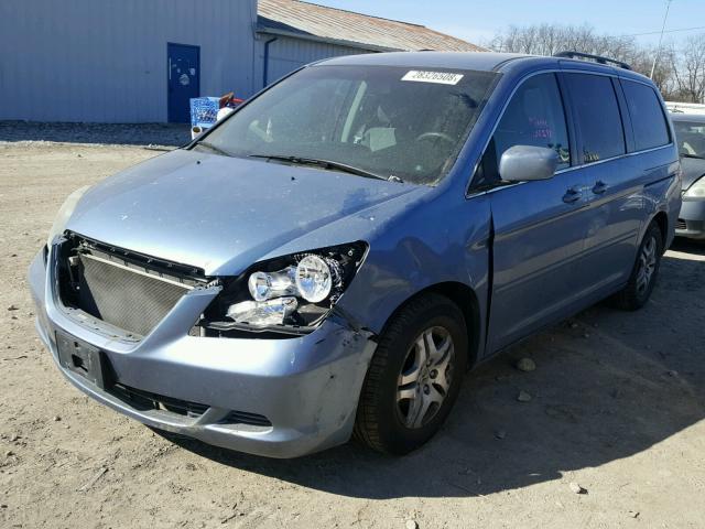 5FNRL38457B114837 - 2007 HONDA ODYSSEY EX BLUE photo 2