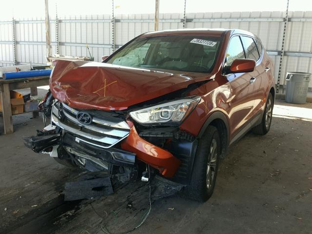 5XYZT3LB5FG258689 - 2015 HYUNDAI SANTA FE S ORANGE photo 2