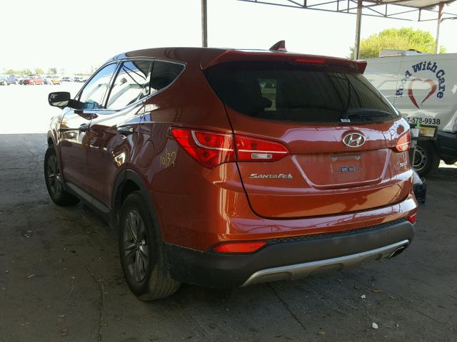 5XYZT3LB5FG258689 - 2015 HYUNDAI SANTA FE S ORANGE photo 3