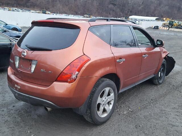 JN8AZ08W53W209923 - 2003 NISSAN MURANO SL RED photo 4