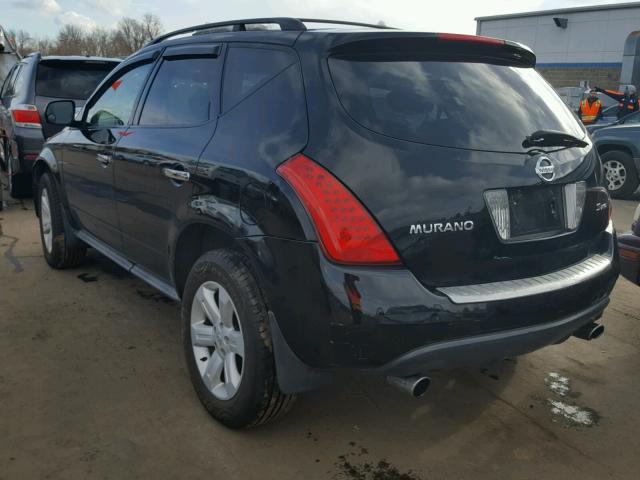 JN8AZ08W86W551662 - 2006 NISSAN MURANO SL BLACK photo 3