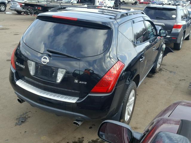 JN8AZ08W86W551662 - 2006 NISSAN MURANO SL BLACK photo 4