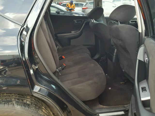 JN8AZ08W86W551662 - 2006 NISSAN MURANO SL BLACK photo 6