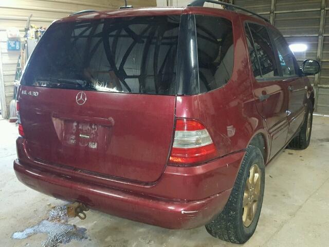 4JGAB72E9YA193637 - 2000 MERCEDES-BENZ ML 430 勃艮第红 照片 4
