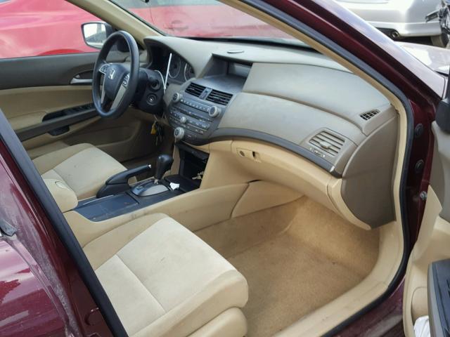 1HGCP263X9A000392 - 2009 HONDA ACCORD LX MAROON photo 5