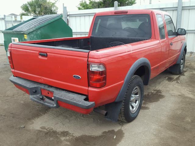 1FTYR44U62TA07906 - 2002 FORD RANGER SUP RED photo 4