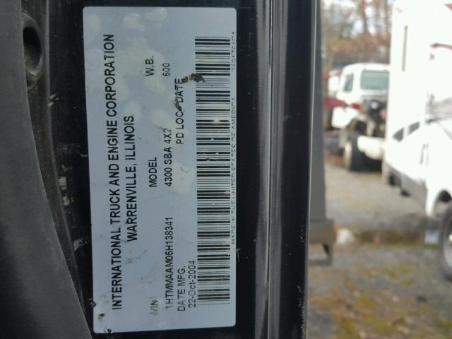 1HTMMAAM05H138341 - 2005 INTERNATIONAL 4000 4300 BLACK photo 10