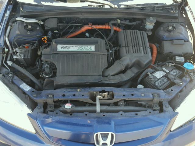 JHMES96605S016337 - 2005 HONDA CIVIC HYBR BLUE photo 7