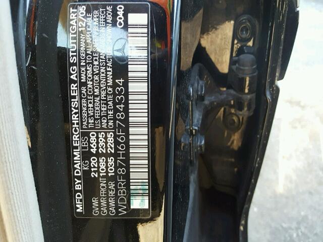 WDBRF87H66F784334 - 2006 MERCEDES-BENZ C350 AWD BLACK photo 10