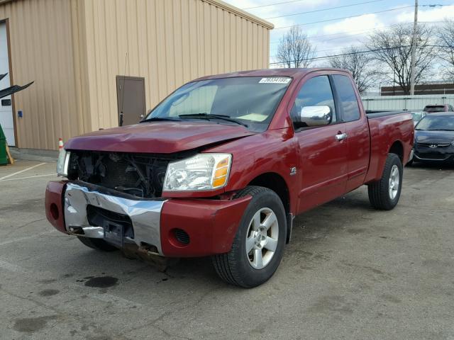 1N6AA06B84N571848 - 2004 NISSAN TITAN XE RED photo 2