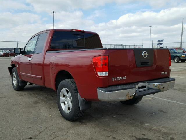 1N6AA06B84N571848 - 2004 NISSAN TITAN XE RED photo 3