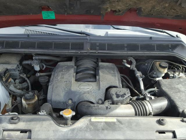 1N6AA06B84N571848 - 2004 NISSAN TITAN XE RED photo 7