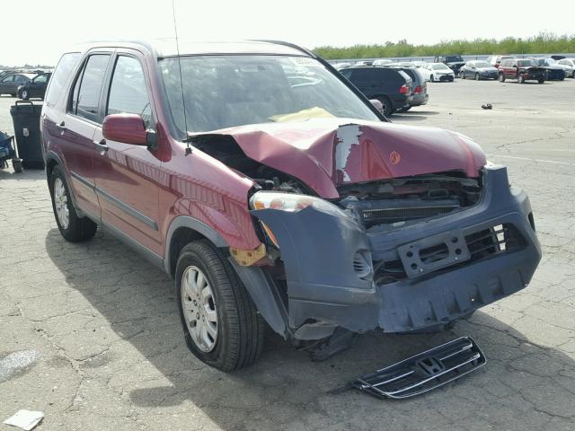 JHLRD68816C027825 - 2006 HONDA CR-V EX MAROON photo 1