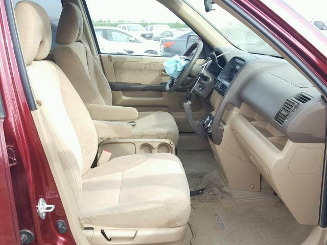 JHLRD68816C027825 - 2006 HONDA CR-V EX MAROON photo 5