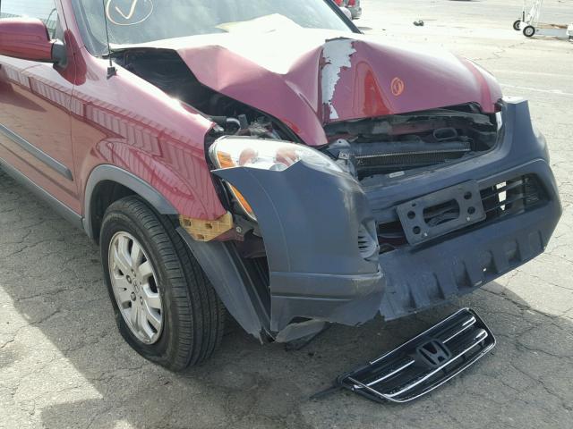 JHLRD68816C027825 - 2006 HONDA CR-V EX MAROON photo 9