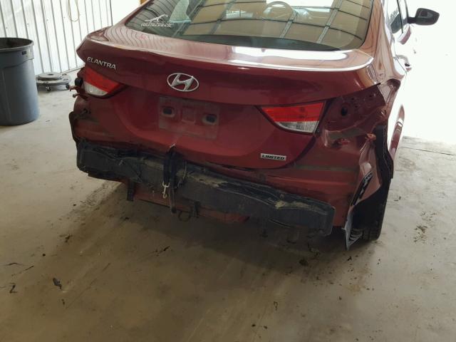 KMHDH4AE1CU190850 - 2012 HYUNDAI ELANTRA GL RED photo 9