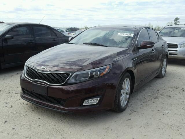 5XXGN4A70EG310786 - 2014 KIA OPTIMA EX BURGUNDY photo 2