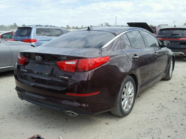 5XXGN4A70EG310786 - 2014 KIA OPTIMA EX BURGUNDY photo 4