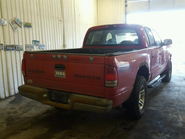 1D7HG38N83S363015 - 2003 DODGE DAKOTA QUA RED photo 4