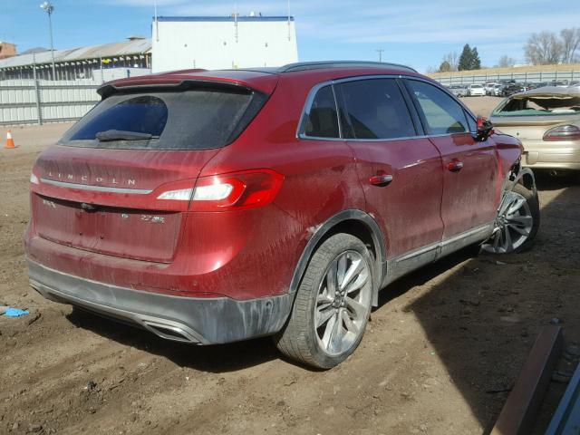 2LMTJ8LP0GBL57298 - 2016 LINCOLN MKX RESERV RED photo 4