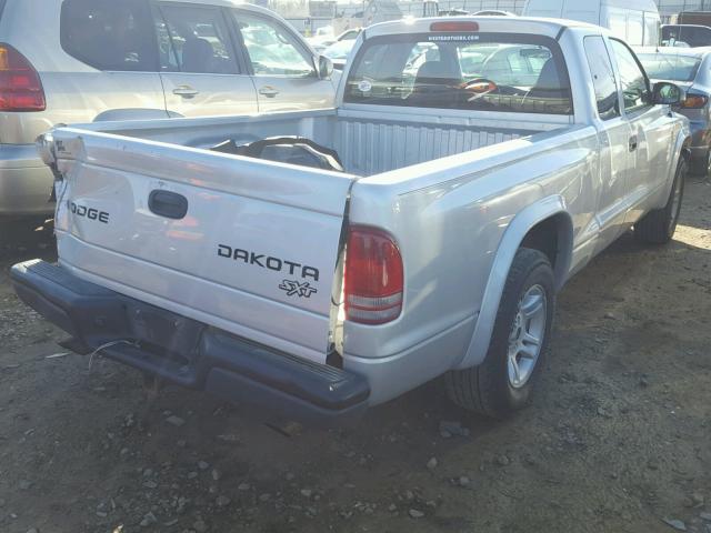 1D7GL12K24S589501 - 2004 DODGE DAKOTA SXT SILVER photo 4