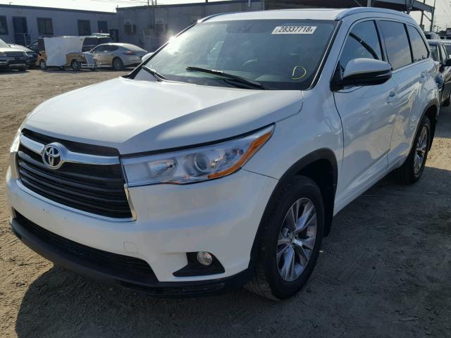 5TDJKRFH8ES048284 - 2014 TOYOTA HIGHLANDER WHITE photo 2