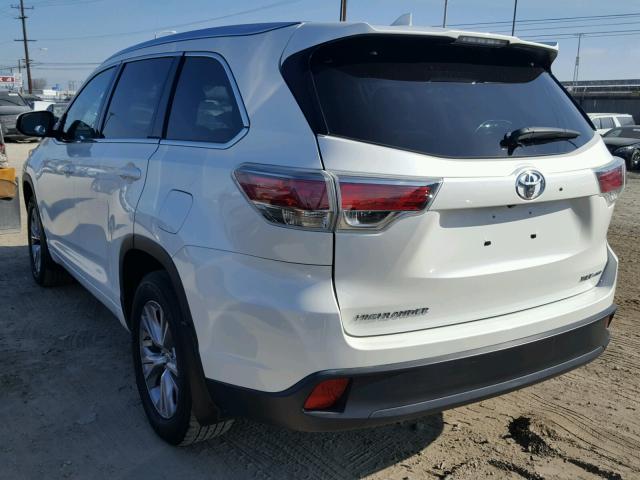 5TDJKRFH8ES048284 - 2014 TOYOTA HIGHLANDER WHITE photo 3