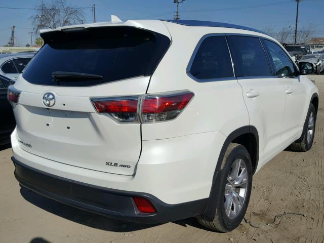 5TDJKRFH8ES048284 - 2014 TOYOTA HIGHLANDER WHITE photo 4