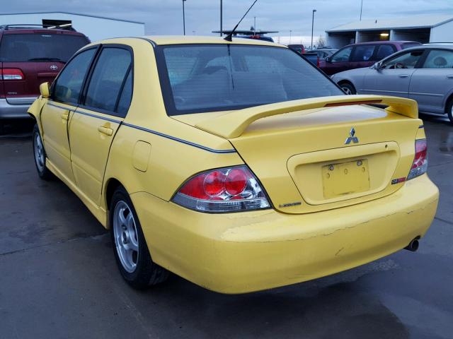 JA3AJ86E54U018879 - 2004 MITSUBISHI LANCER OZ YELLOW photo 3