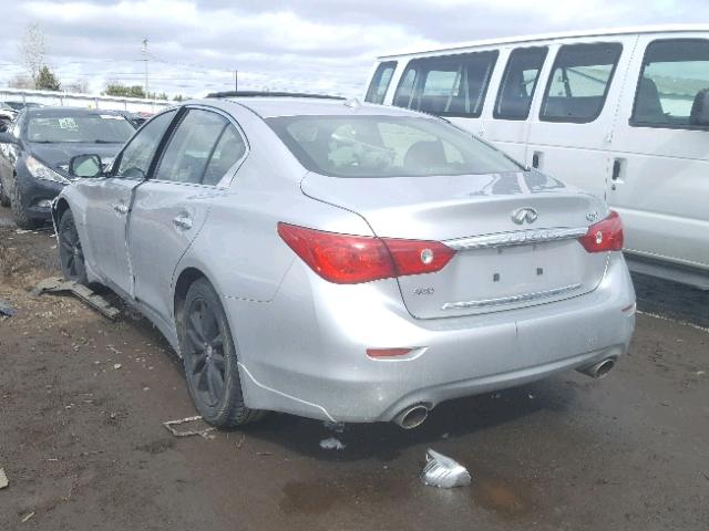 JN1BV7AR7EM692616 - 2014 INFINITI Q50 BASE SILVER photo 3