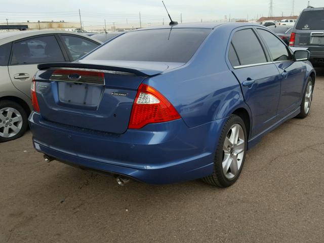 3FAHP0KC9AR244422 - 2010 FORD FUSION SPO BLUE photo 4