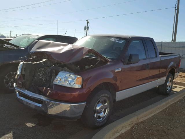 1FTPX12566NA60160 - 2006 FORD F150 MAROON photo 2