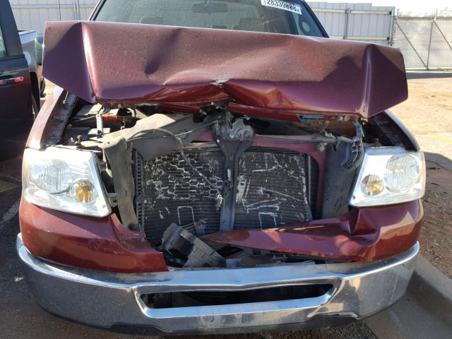 1FTPX12566NA60160 - 2006 FORD F150 MAROON photo 9