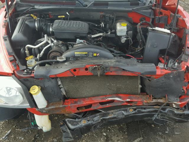 1D7HW42N75S226281 - 2005 DODGE DAKOTA SLT RED photo 7