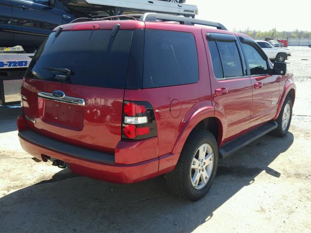 1FMEU63E48UA91584 - 2008 FORD EXPLORER X RED photo 4