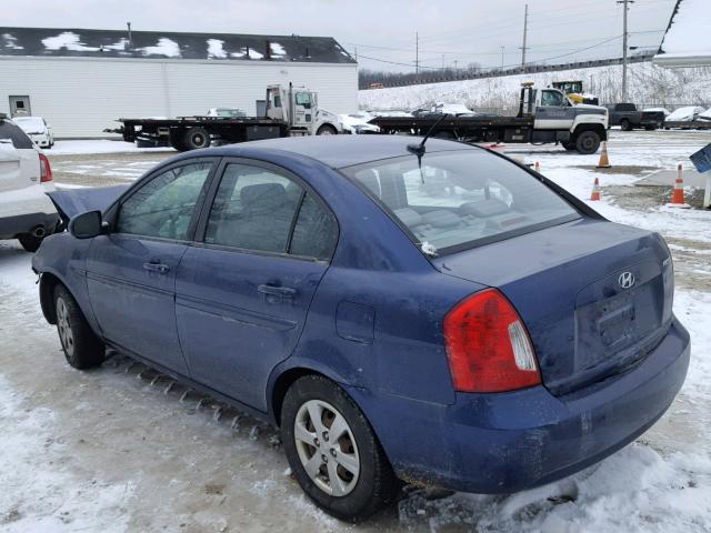 KMHCN4AC6AU416204 - 2010 HYUNDAI ACCENT GLS BLUE photo 3