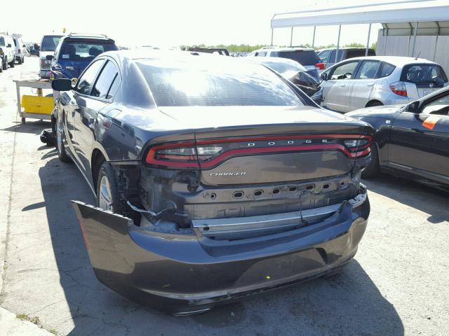 2C3CDXBG7FH741887 - 2015 DODGE CHARGER SE CHARCOAL photo 3