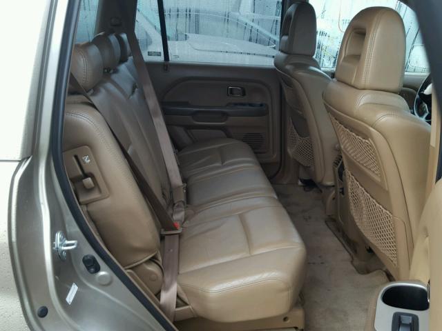 2HKYF18645H537030 - 2005 HONDA PILOT EXL BEIGE photo 6