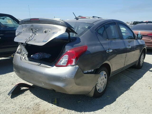 3N1CN7AP3DL868167 - 2013 NISSAN VERSA S GRAY photo 4