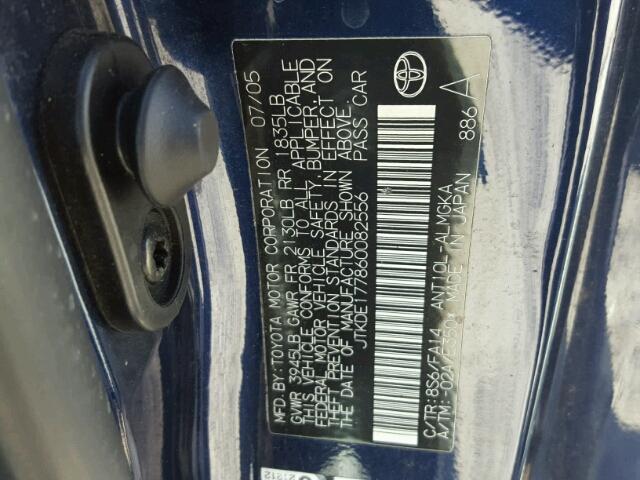 JTKDE177860082556 - 2006 TOYOTA SCION TC 蓝色 照片 10