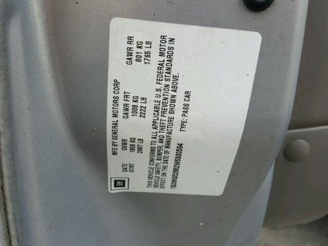 1G3NG52M2W6300594 - 1998 OLDSMOBILE CUTLASS GL 银色 照片 10