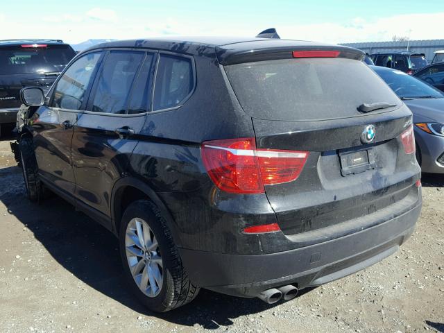 5UXWX9C51D0A29418 - 2013 BMW X3 XDRIVE2 BLACK photo 3