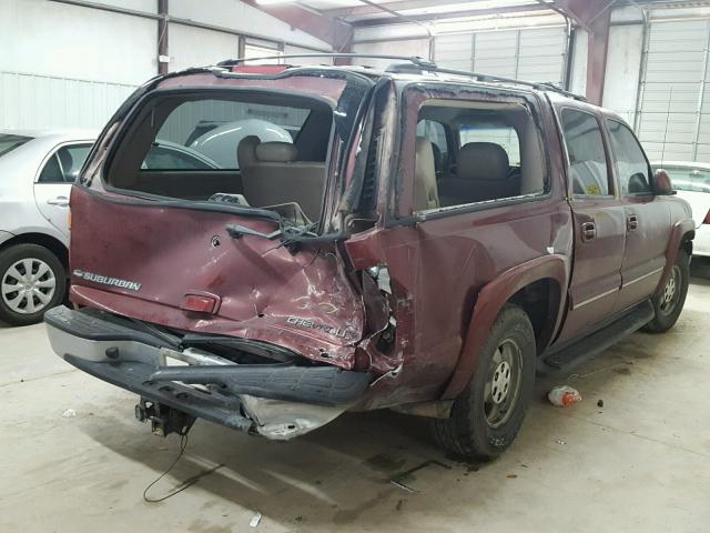 1GNEC16Z02J202916 - 2002 CHEVROLET SUBURBAN C MAROON photo 4