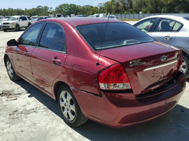 KNAFE121285547628 - 2008 KIA SPECTRA EX BURGUNDY photo 3