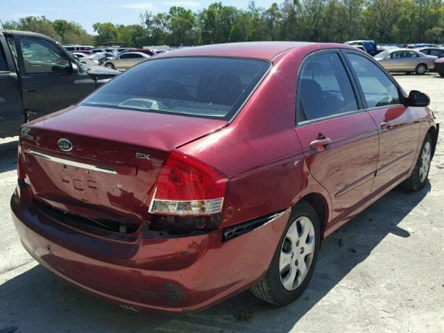 KNAFE121285547628 - 2008 KIA SPECTRA EX BURGUNDY photo 4