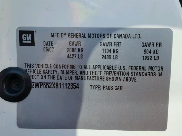 2G2WP552X81112354 - 2008 PONTIAC GRAND PRIX 白色 照片 10